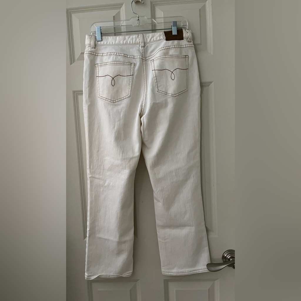 Womenâs Lauren Jeans Co. Ralph Lauren Off White With Contrast Stitching Jeans 10